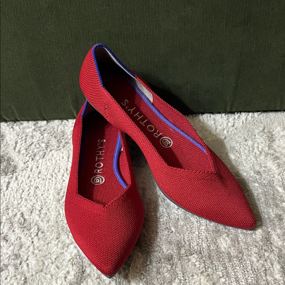 Rothy's Vibrant Red Pointed Flats
